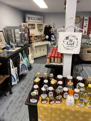 Locally produced arts & crafts and specialty foods