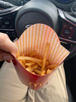 Both fries half filled.