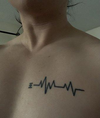 First EKG tattoo on my chest