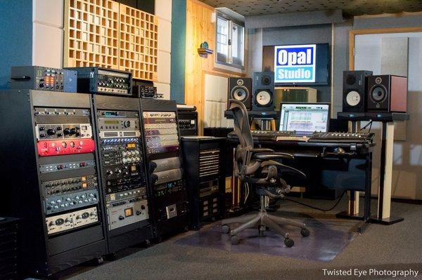 Opal Recording Studio control room.