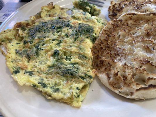 Spinach and feta omelette