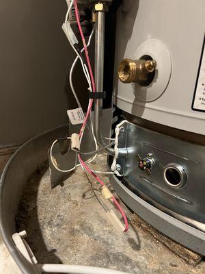 Matt at Grade A Plumbing bypassed the thermal switch with a paper clip and then refused to replace it and left it this way.