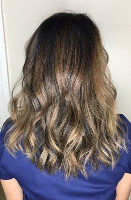 Ash brown balayage to compliment my skin tone