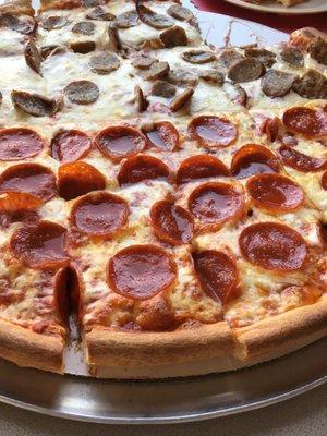 Sausage and Pepperoni Pizza