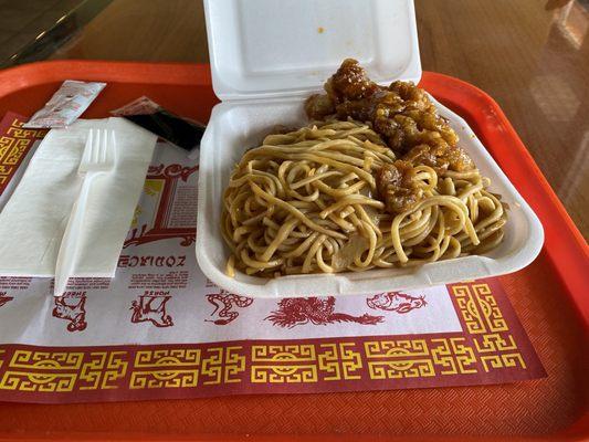 Combo A with Chow Mein and Orange Chicken