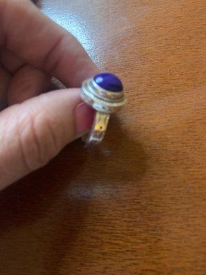 Blue lapis reconditioned ring