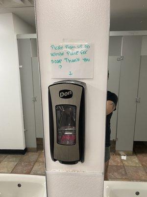 Bathroom soap dispensers are a bit annoying