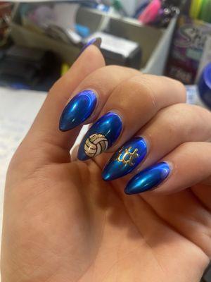 Pitt nails for a volleyball game ~ this was Michele's own idea.