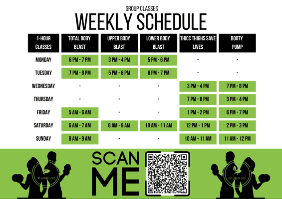 Weekly Group Class Schedule