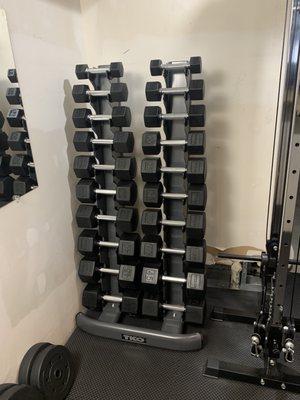 Vertical dumbbell rack and set.