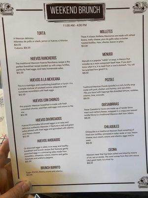 Brunch Menu