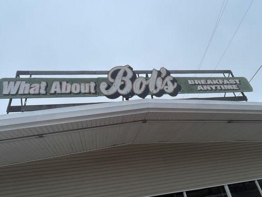 Bobs sign and my breakfast.