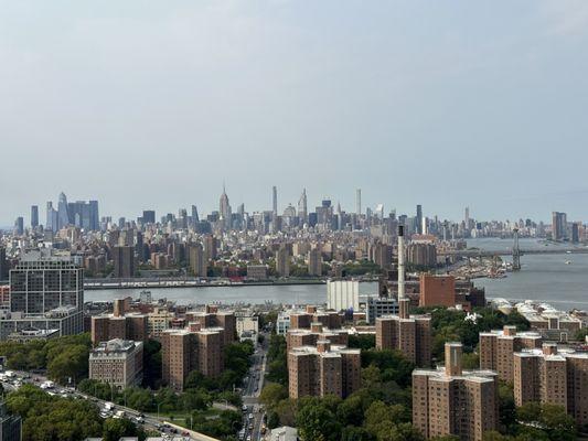 Manhattan skyline view from apartment