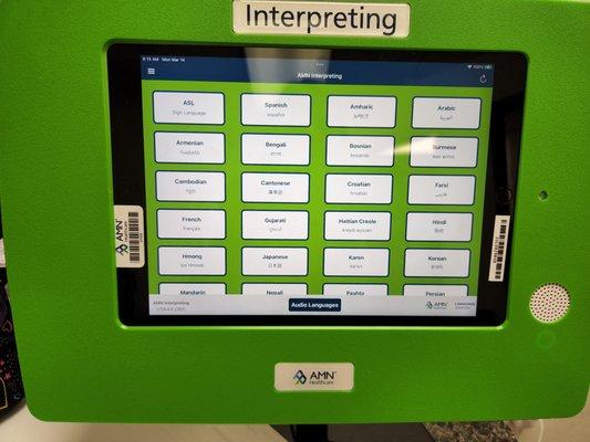 Interpreting Service Available for all visits using AMN Language Services