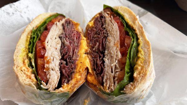 Pastrami & corned beef sandwich