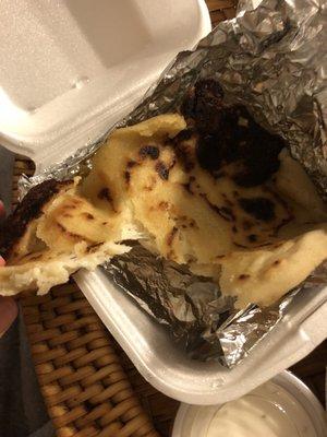 Queso Pupusa - not bad. Kinda dry but my dogs loved it.