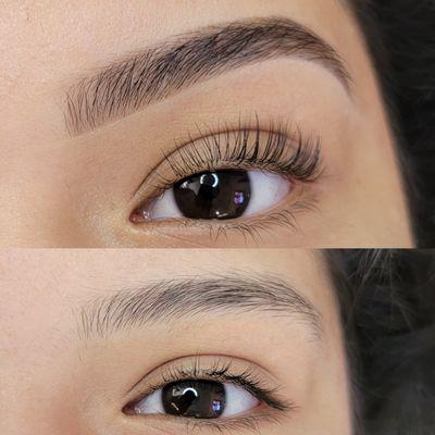 Before & after:
Brows & Stain + Lash Lift & Tint