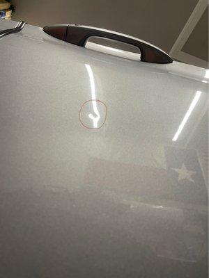 Dent in front passenger door