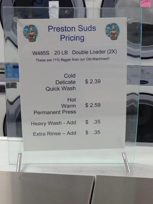 Price list for the smallest size washing machines.