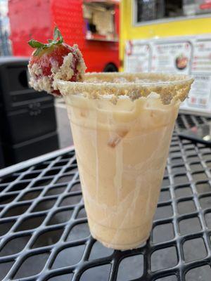 Horchata with peanut candy