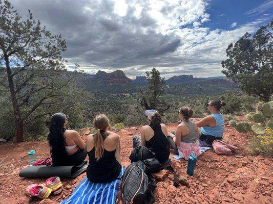 Our group of five ladies during guided meditation with Anna