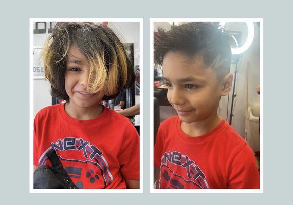 My sons first barbershop hair cut and my son loved it! ask for Jonathan