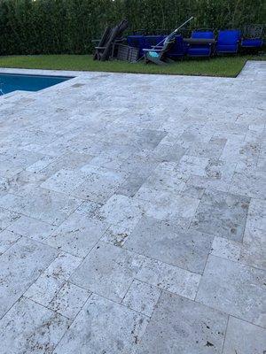 "Cleaned deck," The workers told me this was as clean as it could get. The next day it was fixed bc I called and complained.