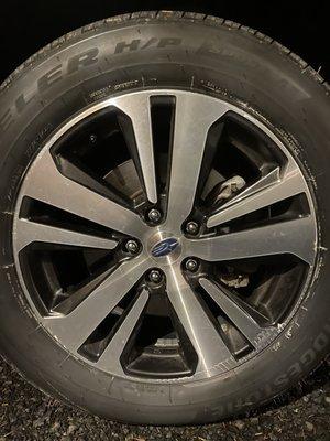 Wheels after leaving Bruce Titus Subaru in Tacoma