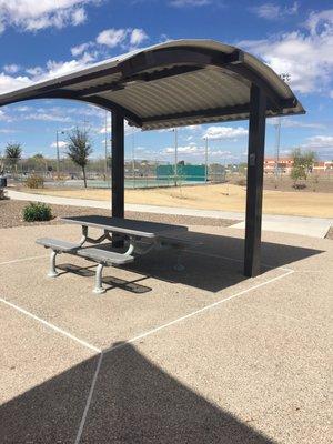 4 picnic tables