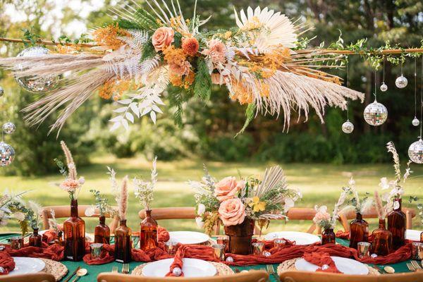 Tablescape for a Boho Wedding