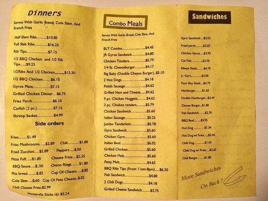 This is the real menu! (Inside)