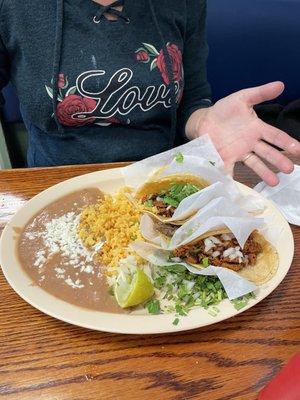 Taco plate$6.99 2 pastor 2 asada