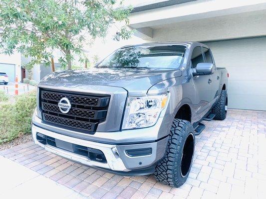 My 22 Nissan Titan- 3 inch lift w 33's. Not too high, not too low.  808