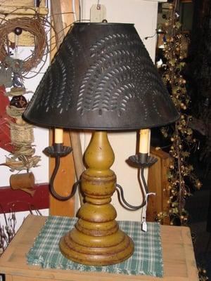 Heart Felt Designs Country Shop specializes in Period Lighting  - Pictured:  Liberty Lamp in mustard over