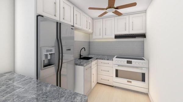 Sample render of Kitchen Remodel Project. Call (703) 829-5656 for estimate.