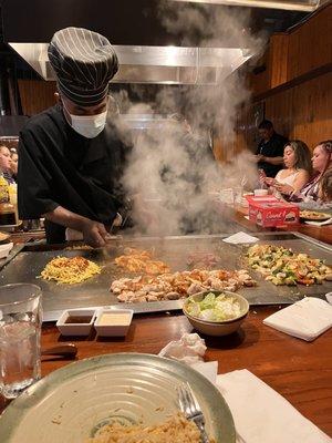 The Hibachi grill master!!