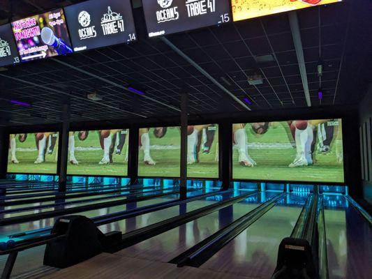 Duckpin bowling and watching the Superbowl