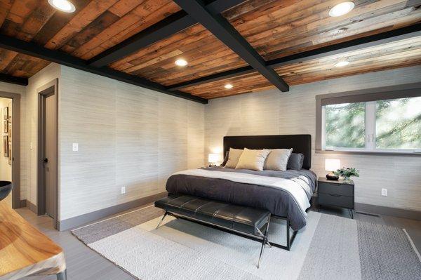 Bedroom with exposed beams