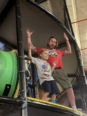 Husband and son having fun in Ballistic play area