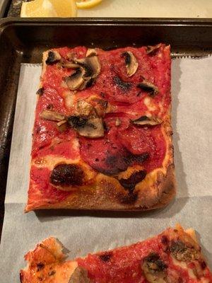 Poppy pizza supposed to have sausage, pepperoni, mushrooms. Where's the sausage??? Pepperoni so thin can't find and mushrooms are sparse.