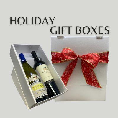 Holiday Gifting: 2- and 3-bottle boxes, custom ribbon.