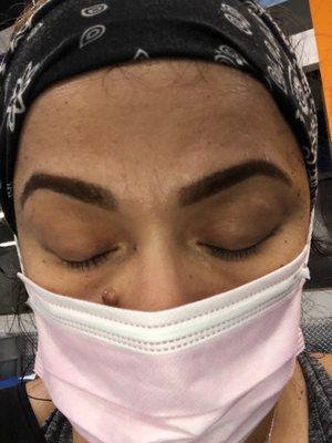 Eye brow waxing