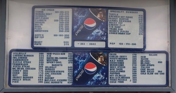 Denning's Wall Menu