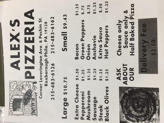 Best pizza around and here's a menu ! Highly recommended !!