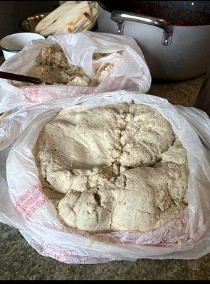 Fresh masa for tamales