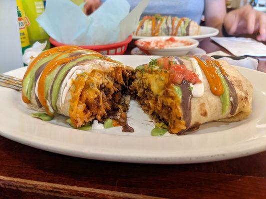 Spicy pork burrito