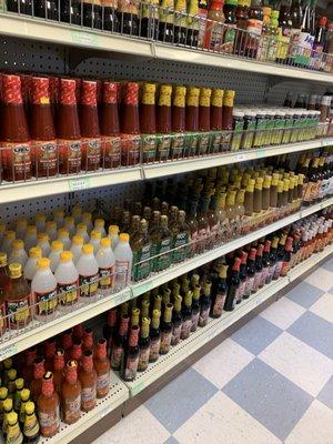 Well stocked and orderly condiments