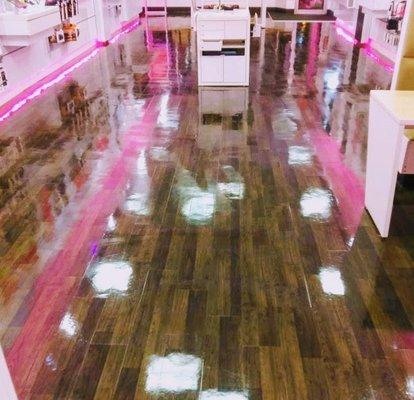 Stripping and waxing a T-Mobile store