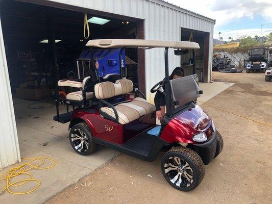 Our custom golf cart!