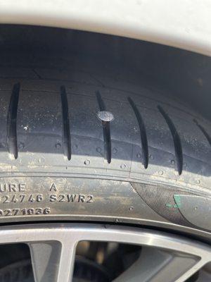 Nail in tire